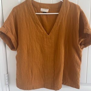 Universal Thread Tan V-Neck Blouse
